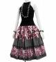 Hula Pa'u Skirt with Tiare Print / Black /J3005