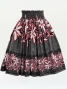 Hula Pa'u Skirt with Tiare Print / Black /J3005