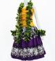 Hula Pa'u Skirt with Tiare Print / Purple /J3007