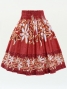 Hula Pa'u Skirt with Tiare Print / Red /G3009