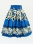 Hula Pa'u Skirt with Tiare Print / Blue /G3011