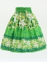 Hula Pa'u Skirt with Tiare Print / Green /G3015