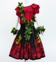 Hula Pa'u Skirt with Lehua Print / Black /J3019