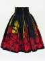Hula Pa'u Skirt with Lehua Print / Black /J3019