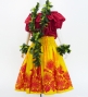 Hula Pa'u Skirt with Lehua Print / Yellow /G3021