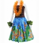 Hula Pa'u Skirt with Bird of Paradise Print / Blue /G3025