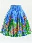 Hula Pa'u Skirt with Bird of Paradise Print / Blue /G3025