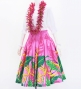 Hula Pa'u Skirt with Bird of Paradise Print / Pink /J3027