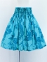 Hula Pa'u Skirt with Plumeria & Hawaiian Leaf Print / Turquoise /G3065