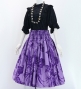 Hula Pa'u Skirt with Plumeria & Hawaiian Leaf Print / Purple /G3067