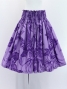 Hula Pa'u Skirt with Plumeria & Hawaiian Leaf Print / Purple /G3067