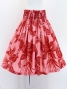 Hula Pa'u Skirt with Plumeria & Hawaiian Leaf Print / Red /G3069