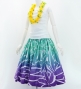 Hula Pa'u Skirt with Tiare Print / Blue & Purple /G3073