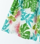Hula Pa'u Skirt with Monstera & Lehua Print / White /J3075