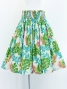 Hula Pa'u Skirt with Monstera & Lehua Print / White /J3075