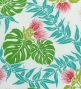 Hula Pa'u Skirt with Monstera & Lehua Print / White /J3075