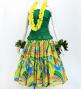 Hula Pa'u Skirt with Monstera Print / Turquoise / G3105