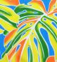 Hula Pa'u Skirt with Monstera Print / Turquoise / G3105