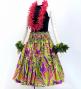 Hula Pa'u Skirt with Monstera Print / Plum / G3107