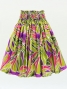 Hula Pa'u Skirt with Monstera Print / Plum / G3107