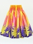 Hula Pa'u Skirt with Ginger Print / Yellow & Purple / G3115