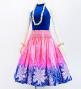 Hula Pa'u Skirt with Ginger Print / Pink & Royal / G3117