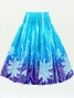 Hula Pa'u Skirt with Ginger Print / Aqua & Purple / G3119