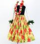 Hula Pa'u Skirt with Hibiscus Print / Yellow / G3121