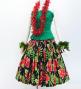 Hula Pa'u Skirt with Hibiscus Print / Black / G3125