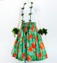 Hula Pa'u Skirt with Hibiscus Print / SeaGreen / G3127