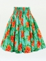 Hula Pa'u Skirt with Hibiscus Print / SeaGreen / G3127