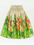 Hula Pa'u Skirt with Strelitzia & Plumeria Print / Beige / G3129