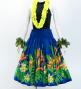 Hula Pa'u Skirt with Strelitzia & Plumeria Print / Royal / G3131
