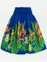 Hula Pa'u Skirt with Strelitzia & Plumeria Print / Royal / G3131