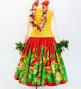 Hula Pa'u Skirt with Strelitzia & Plumeria Print / Red / G3135