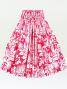 Hula Pa'u Skirt with Lehua Print / Cerise & Eggshell / G3139