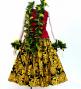 Hula Pa'u Skirt with Lehua Print / Black & Yellow / G3141