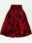 Hula Pa'u Skirt with Lehua Print / Black & Red / G3143