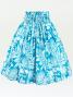 Hula Pa'u Skirt with Lehua Print / Blue & Eggshell / G3145