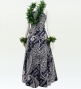 Hula Strapless Dress with Kahiko Print / Black / G3179bk