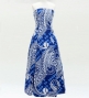 Hula Strapless Dress with Kahiko Print / Blue / G3179bl