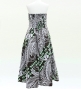 Hula Strapless Dress with Kahiko Print / Brown Green / G3179brgr