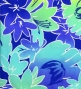Hula Pa'u Skirt with Hawaiian Flower Print / Turq & Purple / J3207
