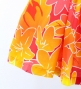 Hula Pa'u Skirt with Hawaiian Flower Print / Orange & Red / J3209