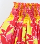 Hula Pa'u Skirt with Hawaiian Flower Print / Orange & Red / J3209