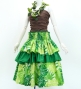 Hula Frilled Pa'u Skirt with Monstera Print / Green / G3231