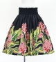 Hula Pa'u Skirt with Protea Print / Black / G3237