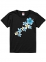 Hula Print T-shirt / Hibiscus & Plumeria / Black / JT789b