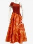 Hula One Shoulder Dress with Velvet & Ginger / Luxury Collection / Brown / J2690br