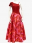 Hula One Shoulder Dress with Velvet & Ginger / Luxury Collection / Red / J2690rd